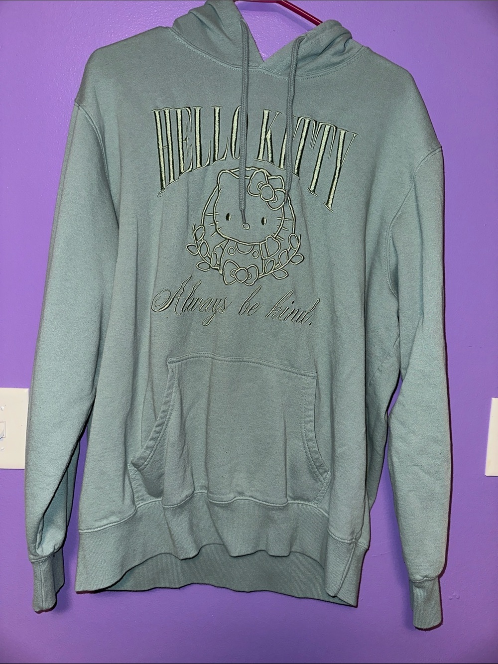 Hello Kitty Sage Green Pullover Hoodie